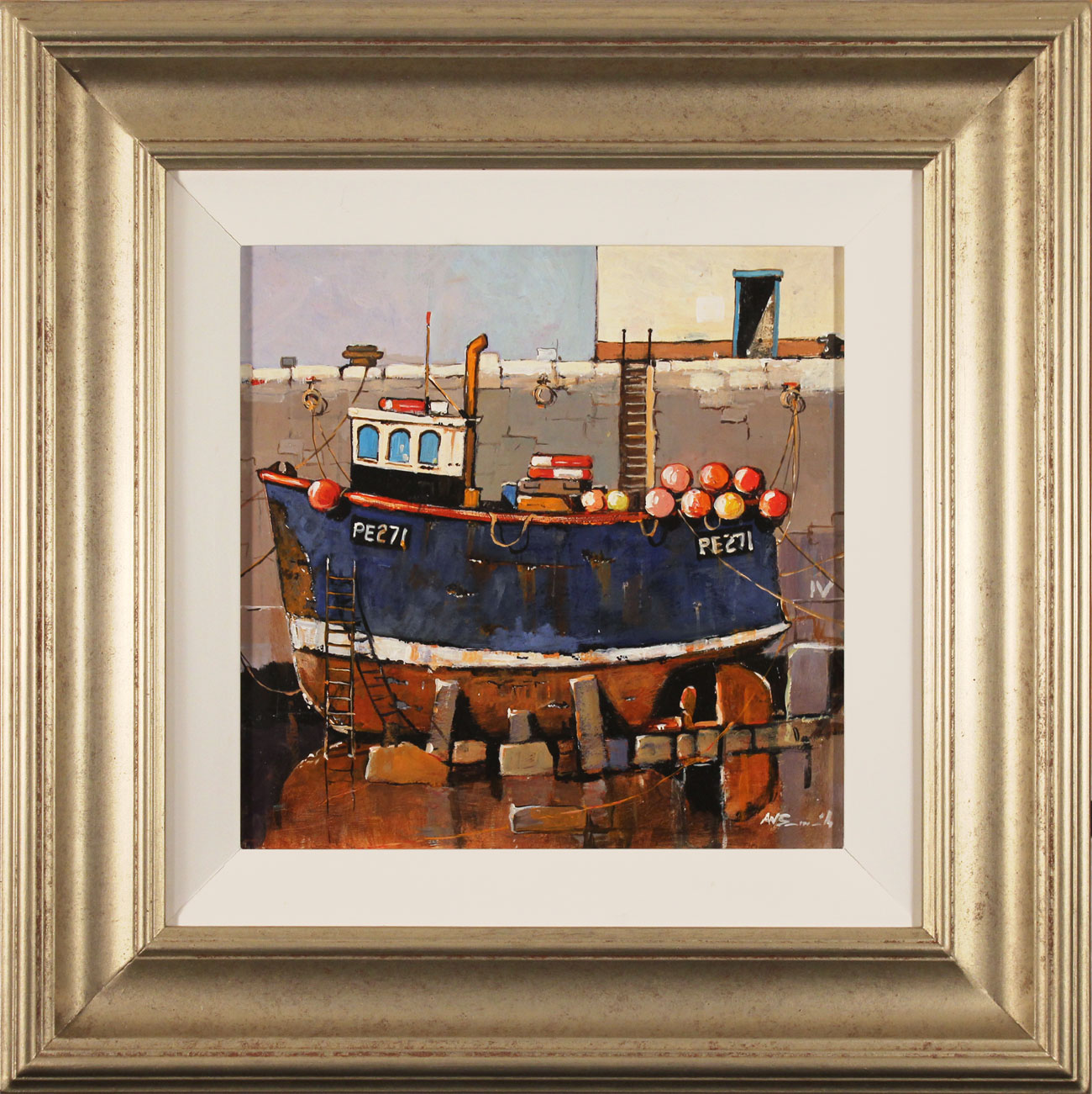 Alan Smith, Original oil painting on panel, Rusty Blue