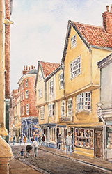 Alan Stuttle, Watercolour, Stonegate, York