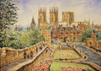 Alan Stuttle, Watercolour, York Minster from the City Walls Medium image. Click to enlarge