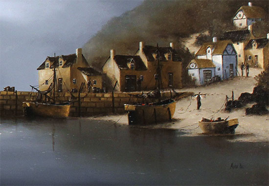 Alex Hill, Original oil painting on panel, Smuggler's Bay Signature image. Click to enlarge