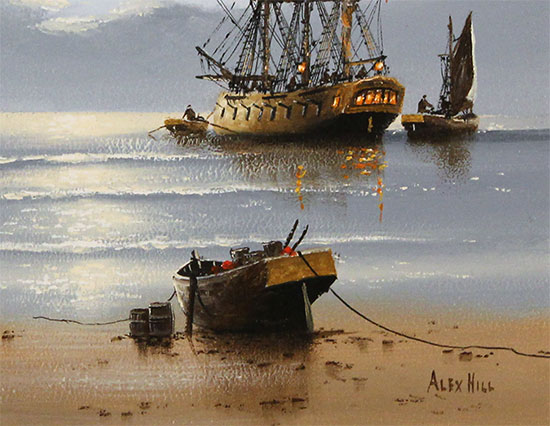 Alex Hill, Original oil painting on panel, Smuggler's Shores Signature image. Click to enlarge