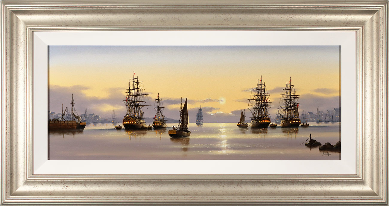 Alex Hill, Original oil painting on panel, The Dawn Fleet Click to enlarge