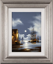 Alex Hill, Original oil painting on panel, Moonlight Harbour Medium image. Click to enlarge