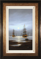 Alex Hill, Original oil painting on panel, Moonlight Mooring Medium image. Click to enlarge