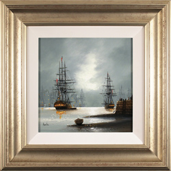 Alex Hill, Original oil painting on canvas, Dockside