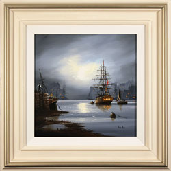 Alex Hill, Original oil painting on canvas, Moonlight Moorings Medium image. Click to enlarge