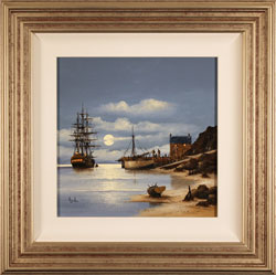 Alex Hill, Original oil painting on canvas, Moonlight Mooring Medium image. Click to enlarge