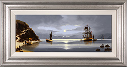 Alex Hill, Original oil painting on panel, Smuggler's Bay Medium image. Click to enlarge