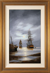 Alex Hill, Original oil painting on panel, Leaving Harbour Medium image. Click to enlarge