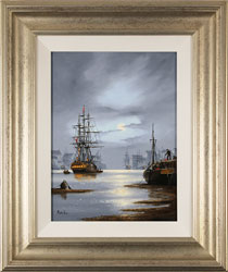 Alex Hill, Original oil painting on panel, Moonlight Mooring Medium image. Click to enlarge