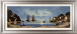 Alex Hill, Original oil painting on panel, Galleons at Anchor Medium image. Click to enlarge