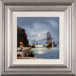 Alex Hill, Original oil painting on panel, Anchor by Moonlight Medium image. Click to enlarge