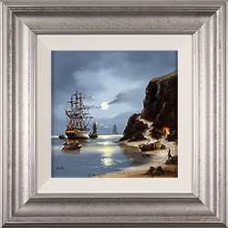 Alex Hill, Original oil painting on panel, Smuggler's Work Medium image. Click to enlarge