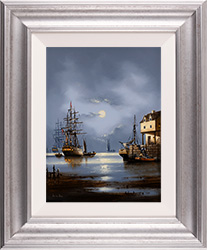 Alex Hill, Original oil painting on panel, Midnight Dock Medium image. Click to enlarge