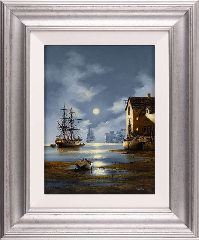 Alex Hill, Original oil painting on panel, Moonlight Bay