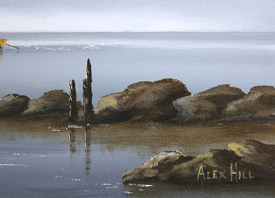 Alex Hill, Original oil painting on panel, Secrets of The Cove Signature image. Click to enlarge