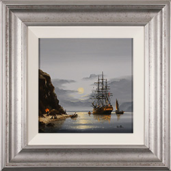 Alex Hill, Original oil painting on panel, Moonlight Mooring Medium image. Click to enlarge