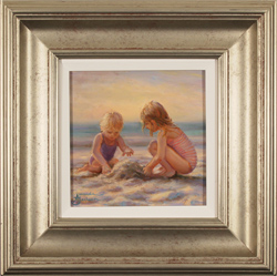 Amanda Jackson, Original oil painting on panel, The First Sandcastle Medium image. Click to enlarge