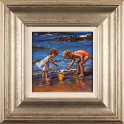 Amanda Jackson, Original oil painting on panel, Finding Shells  Medium image. Click to enlarge