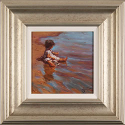 Amanda Jackson, Original oil painting on panel, Collecting Cockle Shells Medium image. Click to enlarge
