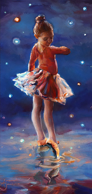 Amanda Jackson, Original oil painting on panel, Dancing by Starlight No frame image. Click to enlarge