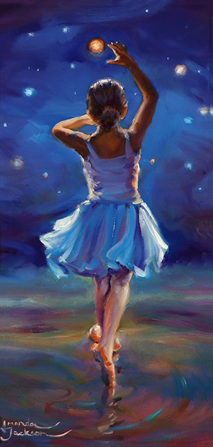 Amanda Jackson, Original oil painting on panel, Reach for Your Star No frame image. Click to enlarge
