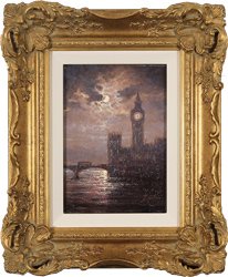 Andrew Grant Kurtis, Original oil painting on canvas, Westminster Chimes at Midnight Medium image. Click to enlarge