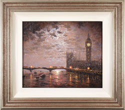 Andrew Grant Kurtis, Original oil painting on panel, Westminster Chimes at Midnight Medium image. Click to enlarge