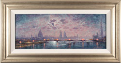 Andrew Grant Kurtis, Original oil painting on panel, The Thames by Moonlight Medium image. Click to enlarge