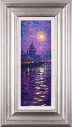 Andrew Grant Kurtis, Original oil painting on panel, Moonlight Sparkle, The Thames Medium image. Click to enlarge