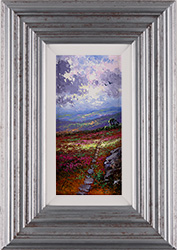 Andrew Grant Kurtis, Original oil painting on canvas, Heather Across Rosedale, Yorkshire Medium image. Click to enlarge