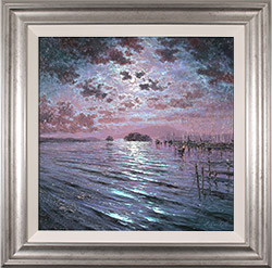 Andrew Grant Kurtis, Original oil painting on panel, Moonlight Sparkle, Lakeland  Medium image. Click to enlarge