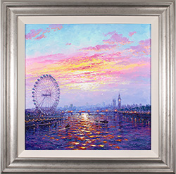 Andrew Grant Kurtis, Original oil painting on panel, London Eye on Westminster