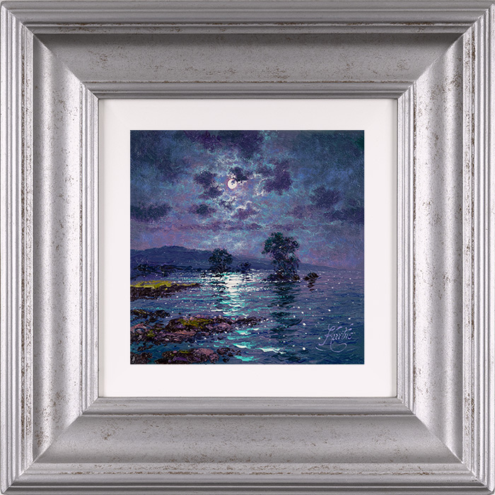 Andrew Grant Kurtis, Original oil painting on canvas, Moonlight Reflections, Derwentwater