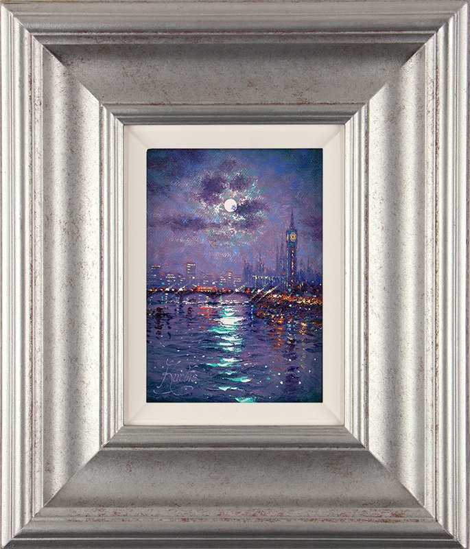 Andrew Grant Kurtis, Original oil painting on canvas, Westminster by Moonlight