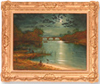 Andrew Grant Kurtis, Original oil painting on panel, Evening at the Lake Medium image. Click to enlarge