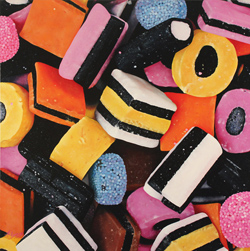 Angela Lyons, Original oil painting on canvas, Liquorice Allsorts Medium image. Click to enlarge