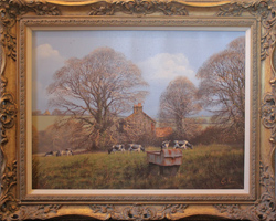 Edward Hersey, Original oil painting on canvas, Summer Landscape Medium image. Click to enlarge