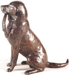 Michael Simpson, Bronze, Medium Labrador with Lead Medium image. Click to enlarge