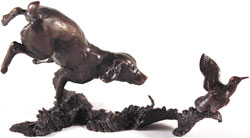 Michael Simpson, Bronze, Cocker Spaniel with Woodcock Medium image. Click to enlarge