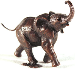 Michael Simpson, Bronze, Baby Elephant Running Medium image. Click to enlarge