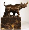 Bronze Statue, Bronze, Rhino Medium image. Click to enlarge