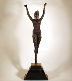 Bronze Statue, Bronze, Dancer with Hood Medium image. Click to enlarge