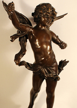 Bronze Statue, Bronze, Cherub, with marble base