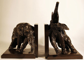 Bronze Statue, Bronze, Elephant Bookends Medium image. Click to enlarge