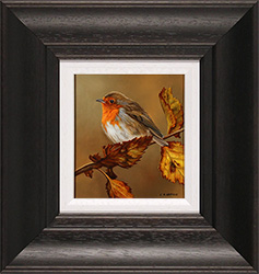 Carl Whitfield, Original oil painting on panel, Robin  Medium image. Click to enlarge