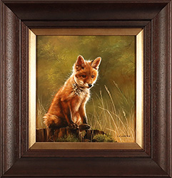 Carl Whitfield, Original oil painting on panel, Fox Cub Medium image. Click to enlarge