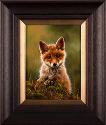Carl Whitfield, Original oil painting on panel, Fox Cub Medium image. Click to enlarge