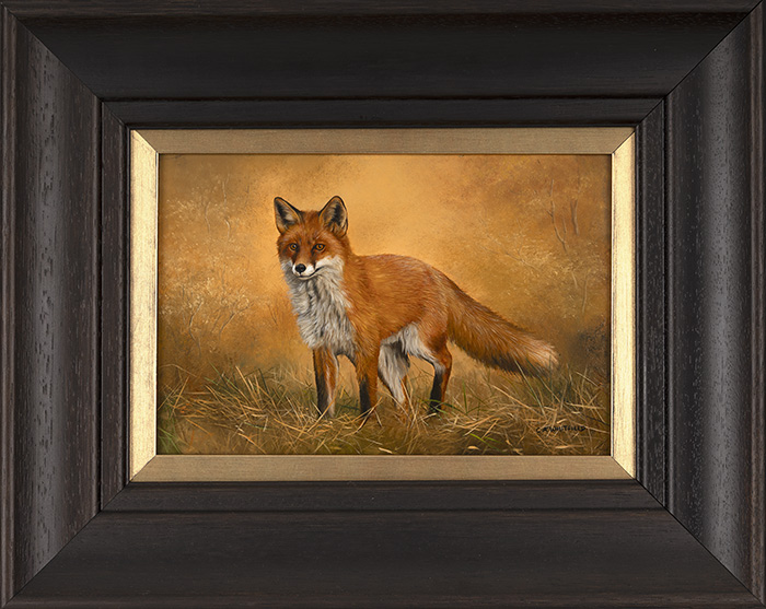 Carl Whitfield, Original oil painting on panel, Fox
