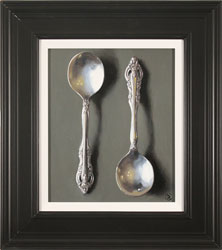 Caroline Richardson, Original oil painting on panel, Silver Spoons Medium image. Click to enlarge
